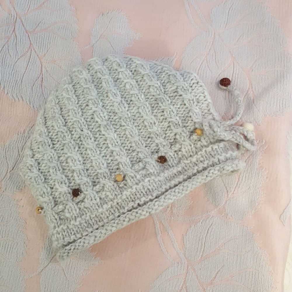 Cute wool fleece lined knit trendy slouch hat NWOT - Picture 3 of 4